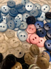 Colorful resin buttons specially dyed for Noyac Knits from LouLou Button