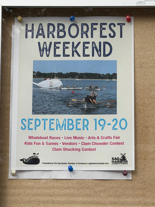Sign advertising Sag Harbor Harborfest September 19-20.