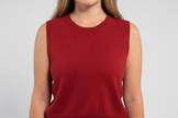Red Sleeveless Shell Sweater