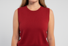 Red Sleeveless Shell Sweater